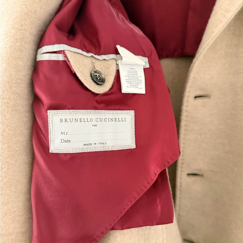 Brunello Cucinelli Beige Sport Coat with Patch Pockets